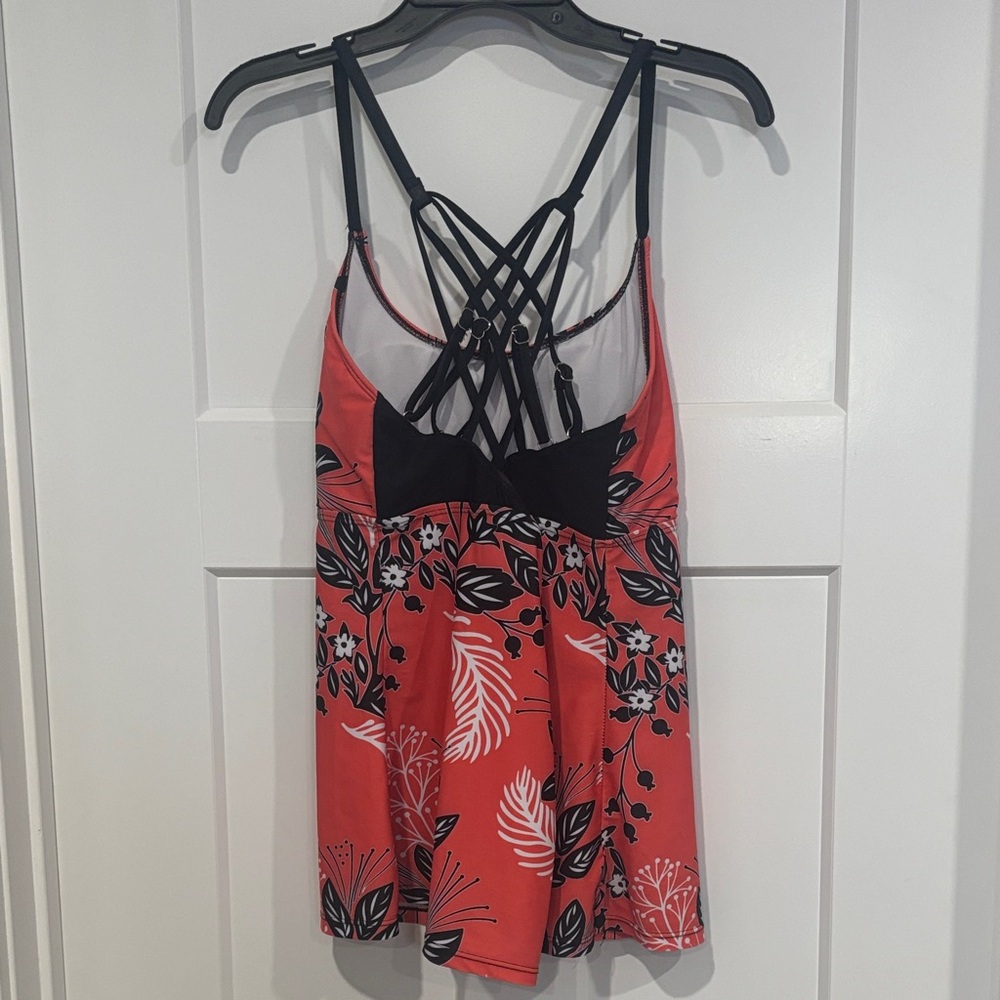 Swim Top Coral Floral Tankini top only - Picture 7 of 9